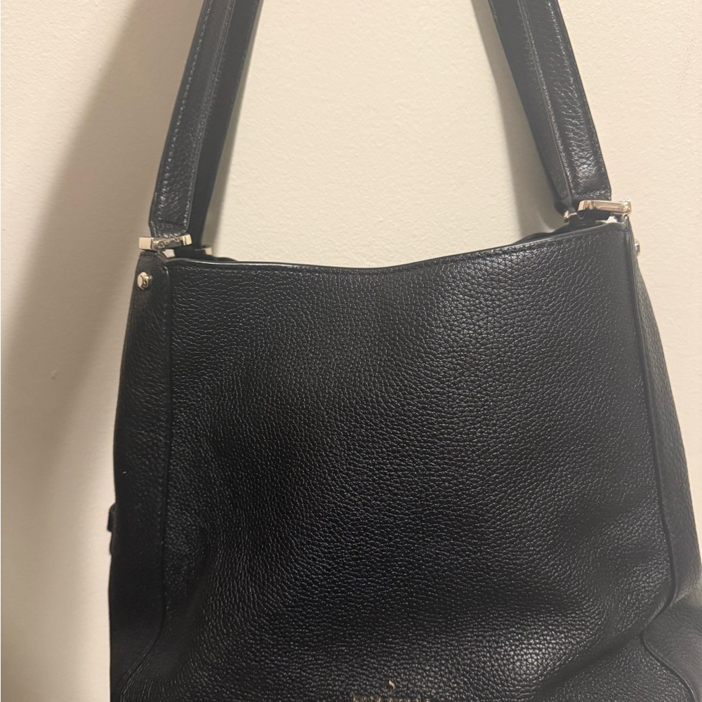 Kate Spade Leila Medium triple compartment Black Leather Shoulder Bag
